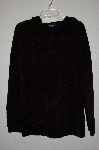 +MBAMG #25-045  "Denim & Co Black Chenille Long Hooded Pullover Sweater"