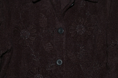+MBAMG #25-048  "Susan Graver Black Floral Applique Fleece Jacket"