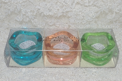 +MBAMG #25-322  "Set Of 3 Fancy Glass Tea Light Holders"