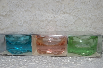 +MBAMG #25-322  "Set Of 3 Fancy Glass Tea Light Holders"