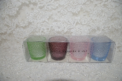 +MBAMG #25-316  "Set Of 4 Fancy Glass Tea Light Holders"