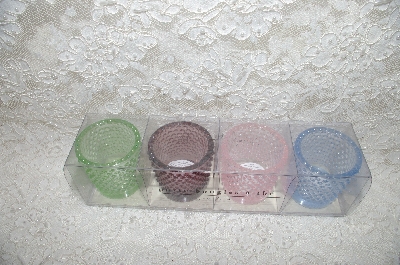 +MBAMG #25-316  "Set Of 4 Fancy Glass Tea Light Holders"