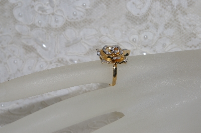 +MBAMG #25-213  "14K Yellow Gold Diamond Accent Dimensional Rose Ring"