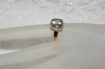 +MBAMG #25-203  "14K Yellow Gold Green Amethyst & Diamond Ring"
