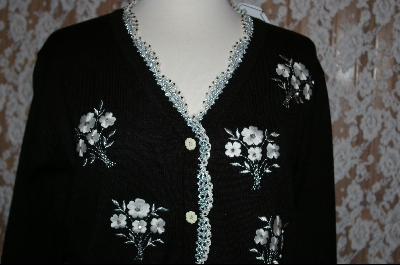 +MBA #7861   "StoryBook Knits Limited Edition Black Floral Bouquet Sweater