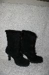 +MBANF #306  "Venus USA Fancy High Heeled Black Suede Boots"