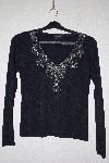 +MBANF #607  "Radzoli Fancy Bead Embelished Black Sweater"