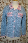 +MBA #7879   "StoryBook Knits Limited Edition Lt Blue Crochet Accented Sweater