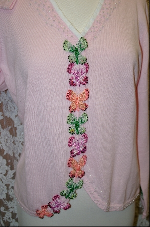 +MBA #7884  "StoryBook Knits Limited Edition Light Pink Butterfly Sweater