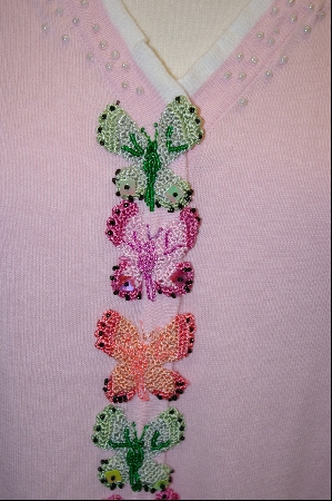 +MBA #7884  "StoryBook Knits Limited Edition Light Pink Butterfly Sweater