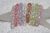 +MBAMG #11-0787  "Set Of 8 Light Faceted Acrylic Bead Stretch Bracelets"