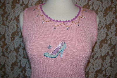+MBA #7765  "StoryBook Knits Limited Edition Pink "Shoe" Embelished Tank