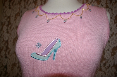 +MBA #7765  "StoryBook Knits Limited Edition Pink "Shoe" Embelished Tank