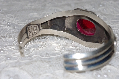 +MBAMG #11-0814  "Clem Nelwood Created Ruby Sterling Cuff Bracelet"