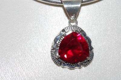 +MBAMG #11-0857  "L. Bennett Created Ruby Sterling Pendant"