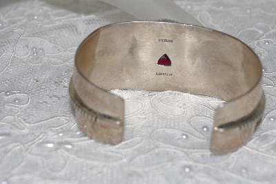 +MBAMG #11-804  "L Bennette Created Ruby Sterling Cuff Bracelet"