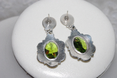 +MBAMG #11-0929  "Native American Made Peridot Sterling Pierced Earrings"