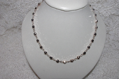 +MBAMG #11-0976  "Sterling Diamond Cut Bead Necklace"