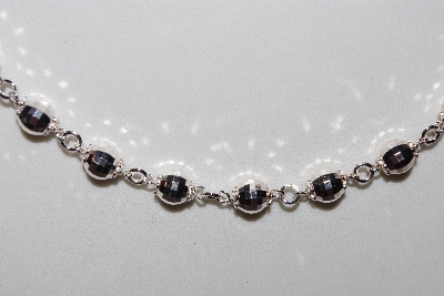 +MBAMG #11-0976  "Sterling Diamond Cut Bead Necklace"