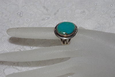 +MBAMG #11-0872  "Artist Signed "JB" Sterling Turquoise Ring"