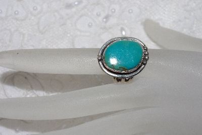 +MBAMG #11-0872  "Artist Signed "JB" Sterling Turquoise Ring"
