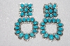 +MBAMG #11-0823  "Artist Signed "Nakai" Large Handmade Sterling Turquoise Earrings"