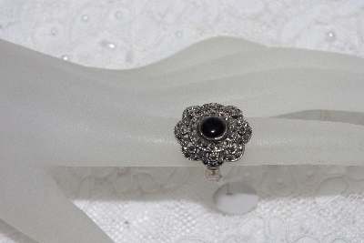 +MBAMG #11-0988  "2003  Sterling Black Onyx & Marcasite Pinky Ring"