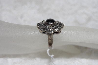 +MBAMG #11-0988  "2003  Sterling Black Onyx & Marcasite Pinky Ring"