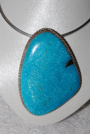 + MBAMG #11-0865  "Large Artist "DEU David Umpleby" Signed Blue Turquoise Pendant"