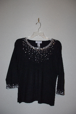 +MBAMG #79-042  "Victor Costa Occasion 3/4 Sleve Sweater With Bead & Sequin Detail"
