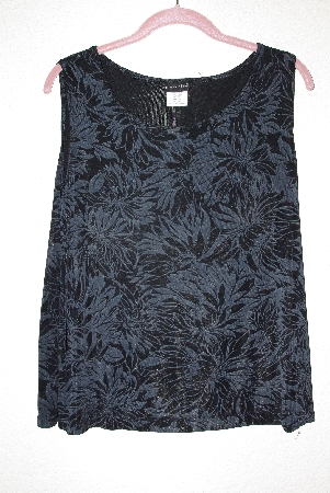 +MBAMG #79-103  "Citiknits Black Floral Stretch Tank"
