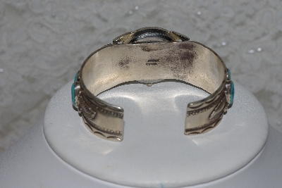+MBATQ#3-077  "Artist "Dan Simplicio"  Signed Blue Turquoise Cuff Watch"