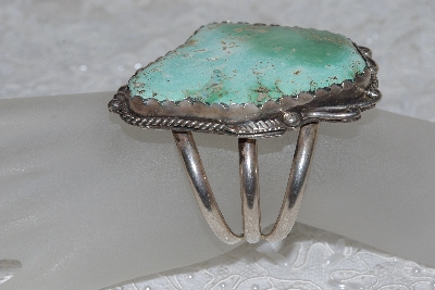 +MBATQ #3-210  "Fancy Green Turquoise Cuff Bracelet"