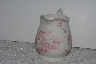 +MBAMG #019-078    "Queens China Pink Chelsea Toile Creamer"