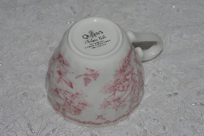 +MBAMG #019-084    Aet Of 4   "Queens China Pink Chelsea Toile Coffee Cup"