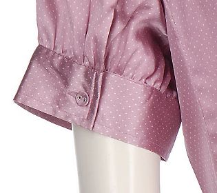 +MBACF #598-0082  "Dialogue Stretch Silk Satin Polka Dot Blouse