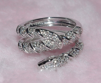 +Lamps II #0188 "Sonia Bitton 14K White Gold Diamond Snake Ring"