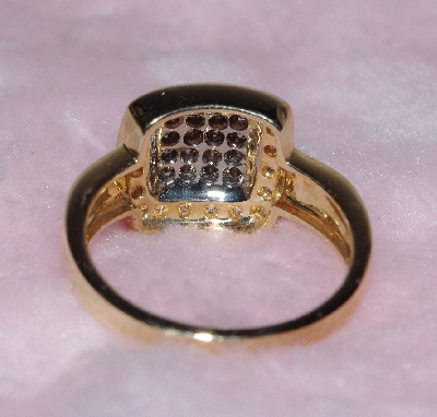 +Lamps II #0126 "14K Yellow Gold Chocolate & White Diamond Ring"