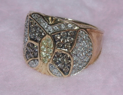 +Lamps II #0112  "14K Yellow Gold Chocolate, White & Yellow Diamond Butterfly Ring"