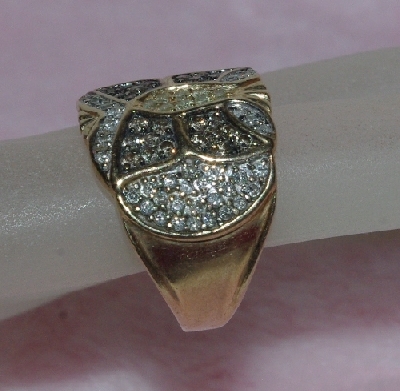 +Lamps II #0112  "14K Yellow Gold Chocolate, White & Yellow Diamond Butterfly Ring"