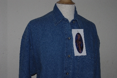 +MBA #1313-0028  "Mens Extra Large Blue Diamond Denim Shirt"