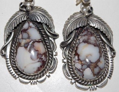 +MBA #1616-0240  "Robert Kelly Sterling Set Crazy Horse Gemstone Earrings"