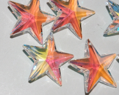 +MBA #1616-0040  "Set of 8 Faceted AB Crystal Star Beads"