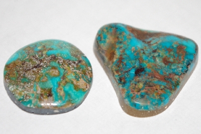 +MBA #1818-0156  "Set Of 2 Cut & Polished Turquoise Stones"