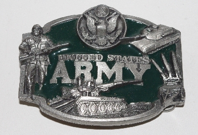 +MBA #2626-298  "1987 Siskiyou Pewter Army Belt Buckle"