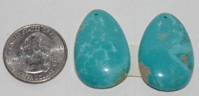 +MBA #2727-0144  "Set Of 2 Blue Turquoise Earring Stones"
