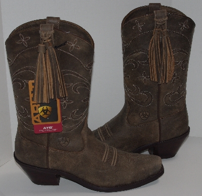 +MBA #2929-0084   " 2009 Ariat Womens #13629 Browm Bomber Sage Cowboy Boots