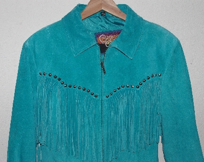 +MBA #3030-256   "Cripple Creek Style #CL78561 Turquoise Suede Fringe Jacket"