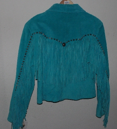 +MBA #3030-256   "Cripple Creek Style #CL78561 Turquoise Suede Fringe Jacket"