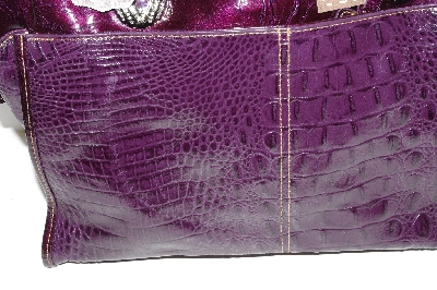 +MBA #3232-148   "Madi Claire "Scarlet" Croco Embossed Leather Double Handled Large Tote Bag With Matching Coin Purse"